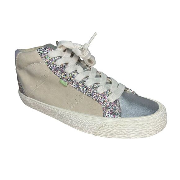 ZARA Women’s EU 37 US 6.5 High Top Glitter Sneakers Casual Shoes NEW - Picture 1 of 8